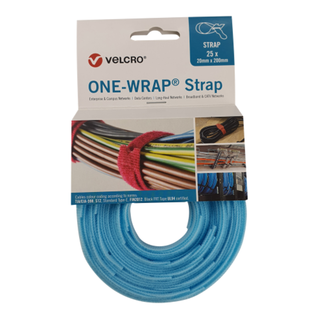 Liant de câble velcro Velcro® One-Wrap® 20mm x 330mm bleu clair