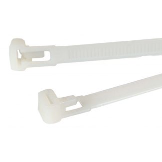 TD47 Products® TD47 Reclosable cable ties 7.6 x 200 mm White
