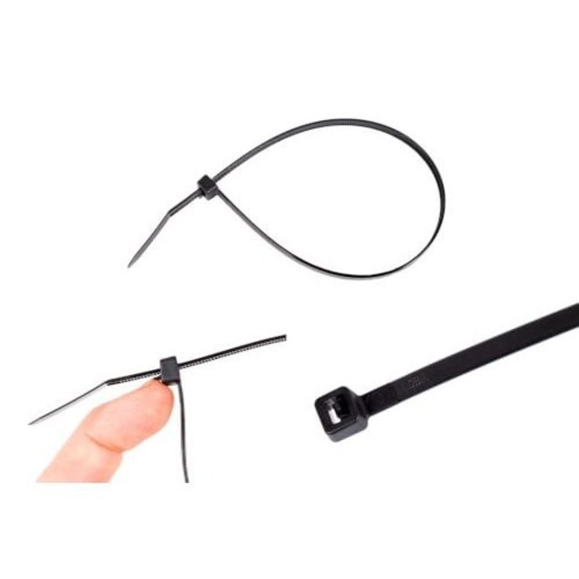 TD47 Reclosable cable ties 4.8 x 200 mm Black