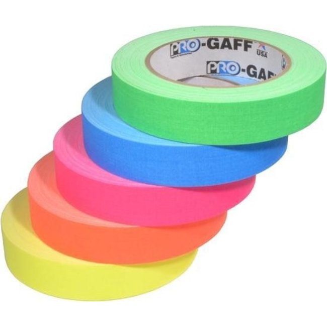 Pro-Gaff neon gaffa tape 24mm x 22,8m Kleurenmix