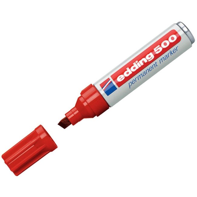 Edding 500 Rouge de marqueur permanent (2 - 7 mm oblique)