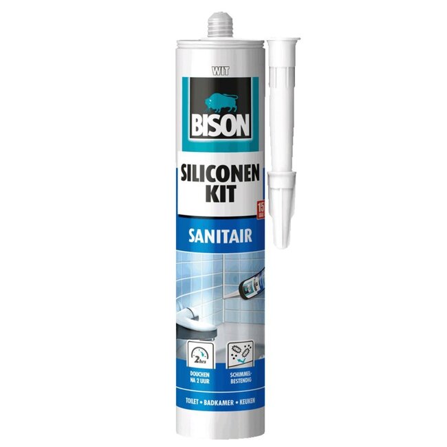 Bison Siliconenkit Sanitair 300ml Wit