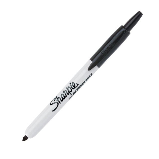 Marqueur permanent permanent sharpie rétractable 1mm noir