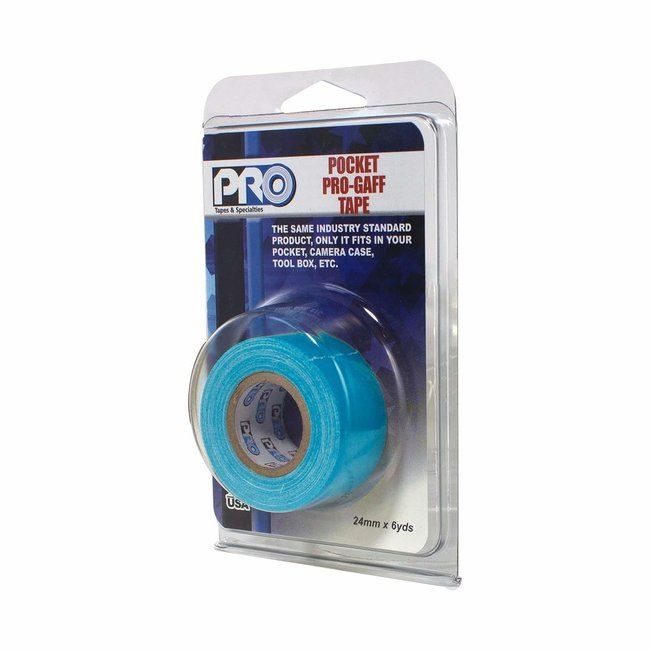 Pro Gaff fluor tape mini rol 24mm x 5,4m Neon Blauw