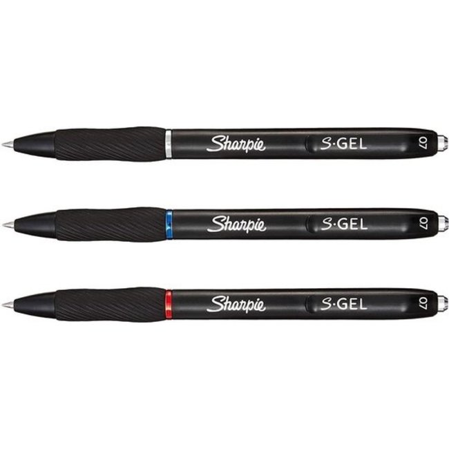 Sharpie S-gel stylo 0.7mm multi-pack (noir, bleu, rouge)