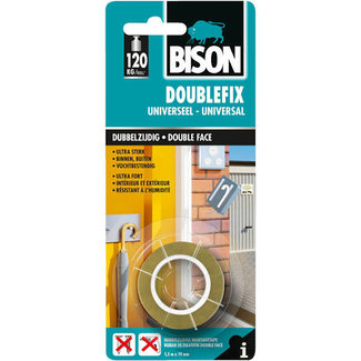 Bison Ruban double face double face de Bison 19mm x 1,5 m universel