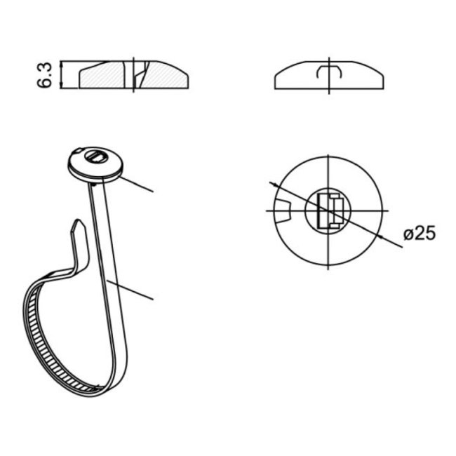 TD47 Kabelbinders Chassis 7,6 x 370 mm Wit
