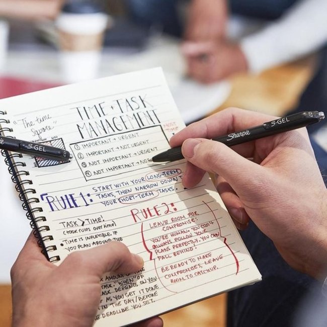 Sharpie S-gel stylo 0.7mm noir (Boîte 12 pièces)