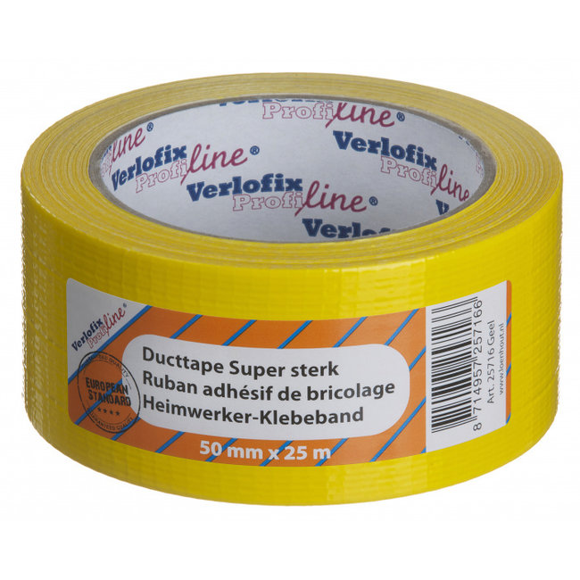 Verlofix Profiline Duct tape 50mm x 25m Yellow