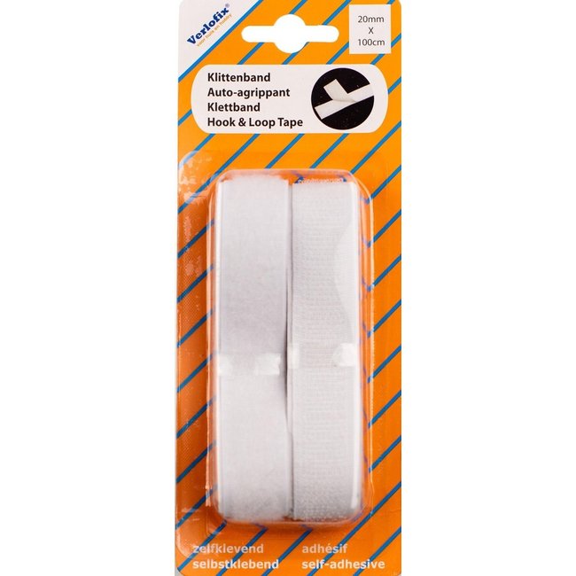 Verlofix velcro autocollant 2 x 100 cm blanche