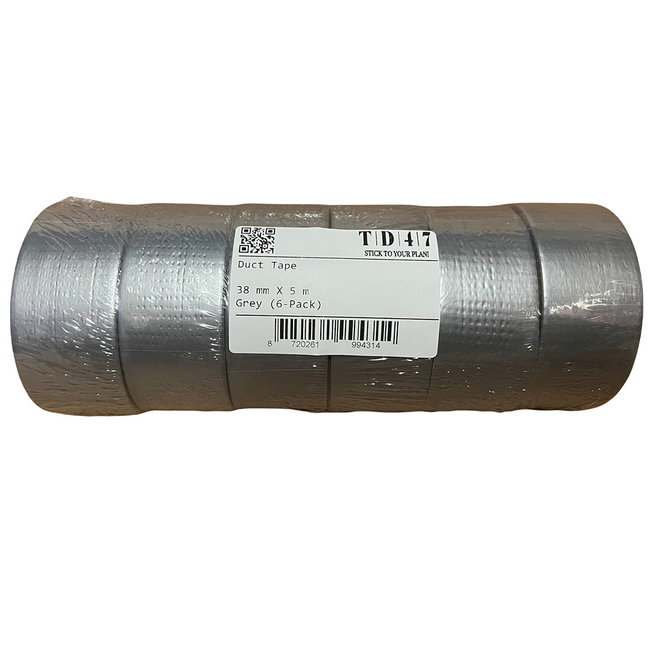 TD47 Ducttape 38mm x 5m Grijs (6-Pack)