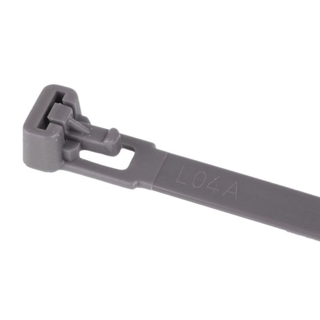 TD47 Reclosable Cable Ties 7.6 x 100 mm Grey