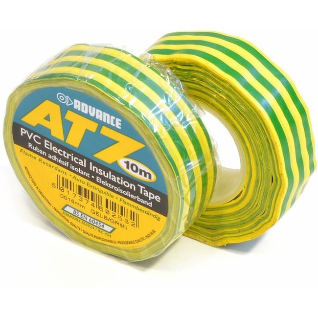 Advance AT7 PVC tape 19mm x 10m Groen/Geel