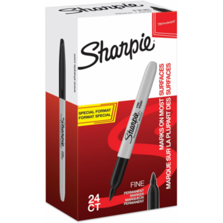 Sharpie Marqueur permanent Sharpie Fine Point 1mm noir (boîte 24 pièces)