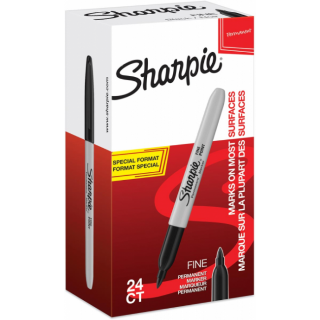 Sharpie Fine Point Permanent Marker Schwarz 1mm (Box 24 Stück)