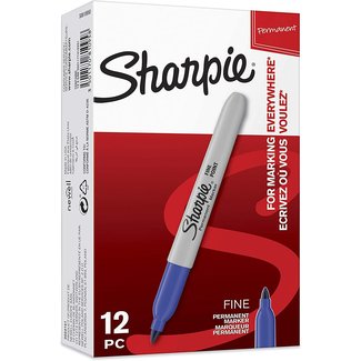 Sharpie Marqueur permanent Sharpie Fine Point 1mm Bleu (Boîte 12 pièces.)