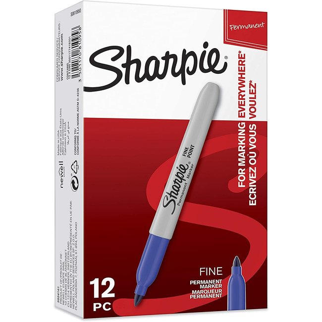 Sharpie Fine Point Permanent Marker 1mm blau (Karton 12St.)