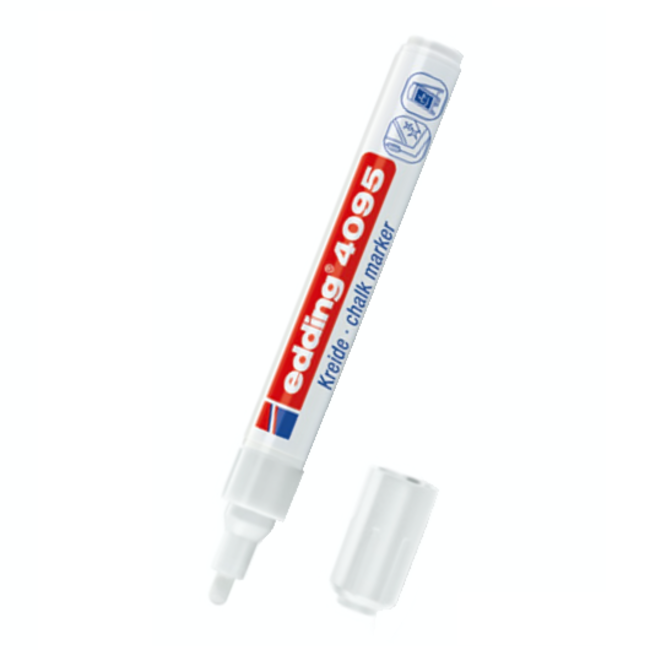 Deuk verkrachting Lezen Edding 4095 krijtmarker (2-3 mm rond) Wit - Tape-Deal.com