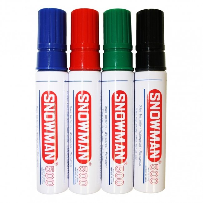 Snowman 500 Marqueur permanent 2-12mm Point de ciseau Rouge