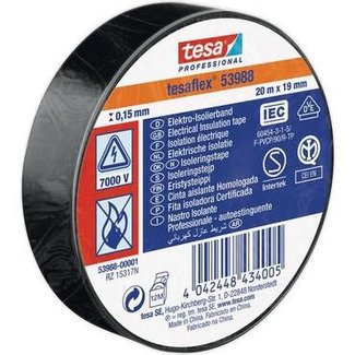 Tesa® Tesa Professional Tesaflex® 53988 PVC-Klebeband 19 mm x 20 m Schwarz