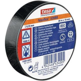 Tesa® Tesa Professional Tesaflex® 53988 PVC tape 19mm x 20m Zwart