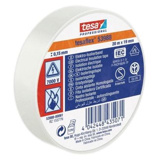 Tesa® Tesa Professional Tesaflex® 53988 PVC tape 19mm x 20m Wit