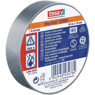 Tesa® Tesa Professional Tesaflex® 53988 Ruban PVC 19mm x 20m Grise