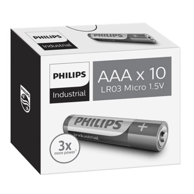 Philips Industrial AAA batterie 1.5V (10 pièces)