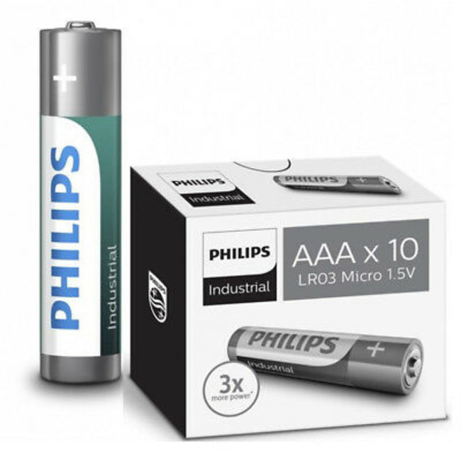 Philips Industrial AAA batterie 1.5V (10 pièces)