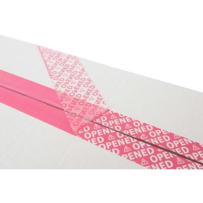 TD47 Security Tape "Opened" 50mm x 50m Red