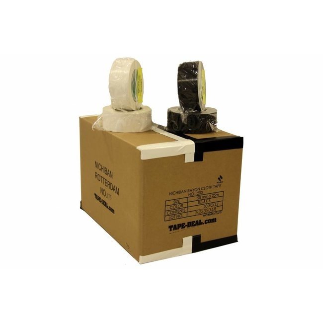 Nichiban Gaffa Tape 50mm x 25m Mix (Palette 300 Rouleau Blanc & 300 Rouleau Noir)