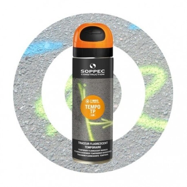 SOPPEC Tempo TP Temporary Marking Spray Fluorescent Orange