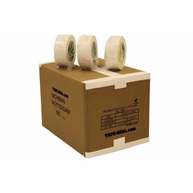 Nichiban Gaffa Tape 50mm x 25m Wit - 20 rollen