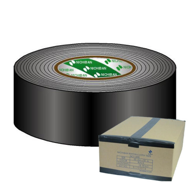 Nichiban Gaffa Tape 50mm x 50m noir - 16 rouleaux