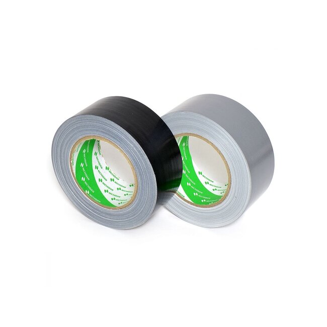 Nichiban Gaffa Tape 50mm x 25m - 1 rol Zwart & 1 rol  Grijs