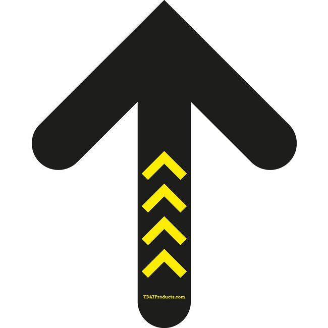 TD47 Floor Sticker Warehouse Route Arrow 30cm Yellow/Black