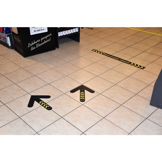 TD47 Floor Sticker Warehouse Route Arrow 30cm Yellow/Black