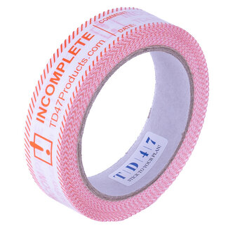 TD47 Products® TD47 Controle Tape 25mm x 66m Incomplete