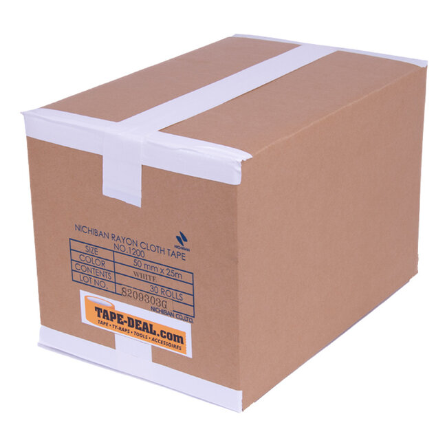 Nichiban Gaffa Tape 50mm x 25m White - box 30 rolls