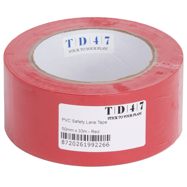 TD47 PVC Safety Marking Tape 50mm x 33m Red