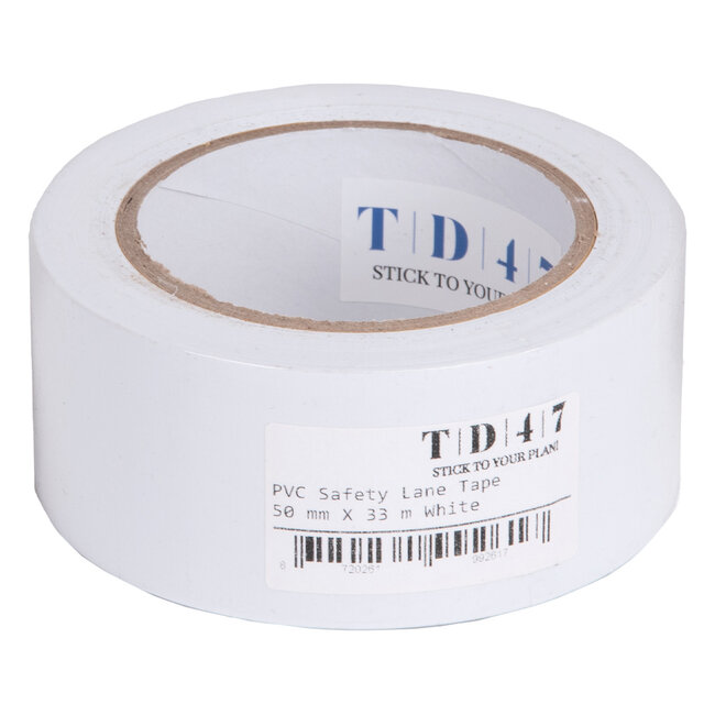TD47 PVC Safety Markeringstape 50mm x 33m Wit