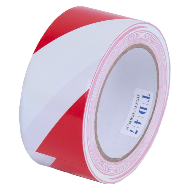 Ruban de marquage de sécurité TD47 50mm x 33m rouge / blanc