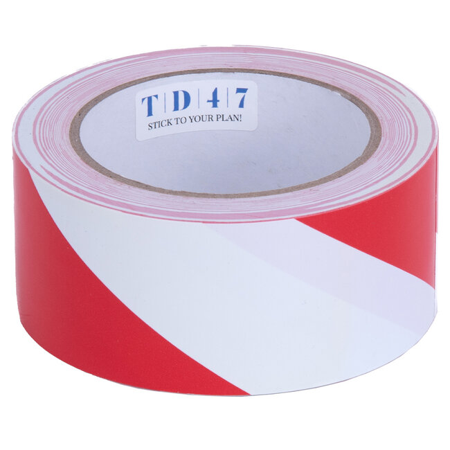 Ruban de marquage de sécurité TD47 50mm x 33m rouge / blanc