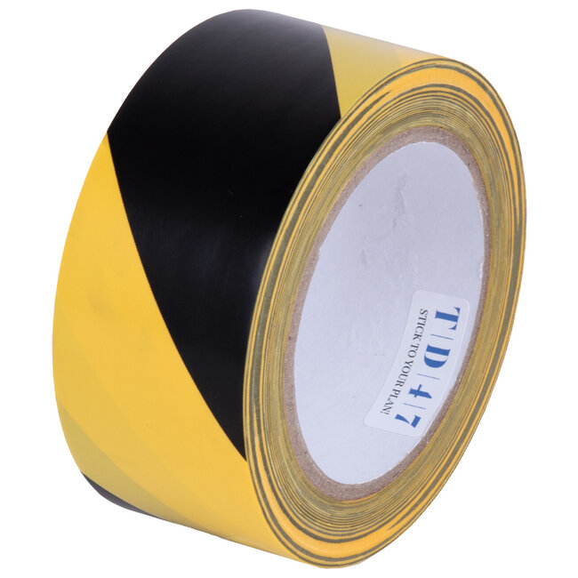 TD47 PVC Safety Markeringstape  50mm x 33m Zwart/Geel