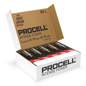 Procell® Batteries Procell Intense Power 9V Batterie bloc (50 pièces)