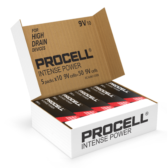 Procell Intense Power 9V Blockbatterie (50 Stk.)