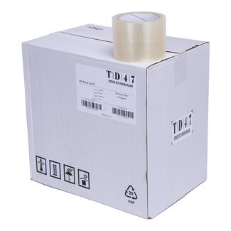 TD47 Products® TD47 Ruban d'emballage PP faible bruit 75mm x 66m Transparent (Carton 24 Rouleaux)