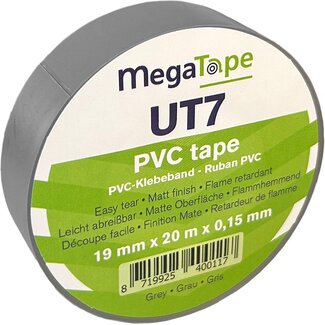 MegaTape MegaTape UT7 PVC Ruban 19mm x 20m Gris