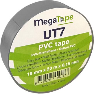 MegaTape MegaTape UT7 PVC Tape 19mm x 20m Grey