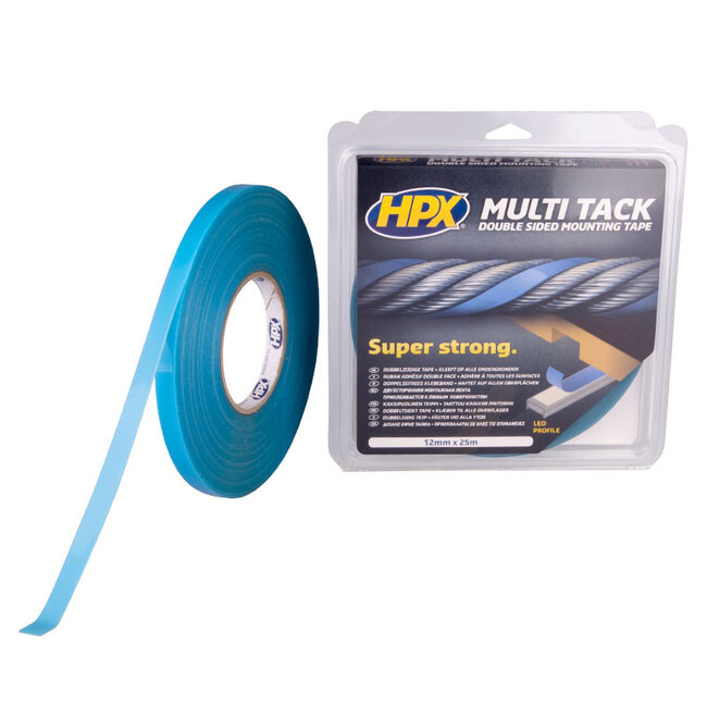 HPX Multi Tack Ruban double face 12mm x 25m (profil LED)